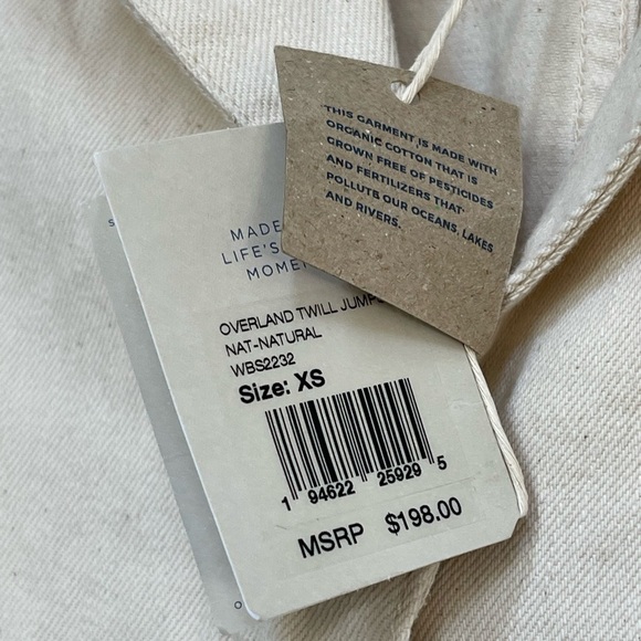Faherty overland twill jumpsuit in neutral size XS - Picture 7 of 14